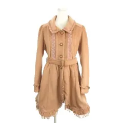 アクシーズファム axes femme ステンカラーコート M アワピンク ベルト付き レース リボン SK442X14 /MN2 ■GY63