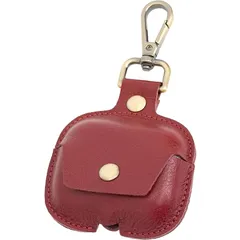 【新品】 [Dom Teporna] AirPodsPro3対応ケース イヤホンケース 本革 全面保護 傷防止 エアーポッズプロ3対応 カラビナ付き 入れたまま充電 エアポッズ対応カバー レッド 0