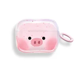 【新品】 UnnFiko for AirPods Pro3 ケース かわいい シリコンケース イヤホン保護ケース 可愛いブタ?ヘッドホン収納バッグ ピンクピッグ エアポッド カバー 豚エアポッド pro第3世代に適用 (AirPods Pro3, ピンク) 0