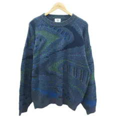 モディリアニ Modigliani ニット セーター L 青 ブルー 抽象柄 長袖 /SM16 ■GY61のサムネイル