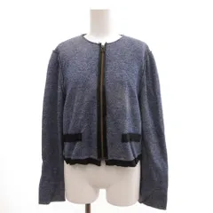 ランバン LANVIN ジップジャケット ブルゾン ノーカラー 38 青 ブルー /JS ■GY61のサムネイル