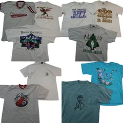 古着卸 まとめ売り シングル半袖Tシャツ 10枚セット (メンズ L ) ラッセル USA製 アニマル 動物 カレッジ風 中古 古着 ND9658