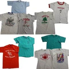 古着卸 まとめ売り シングル 半袖Tシャツ 10枚セット (メンズ M ) アニマル リンガーT USA製 フルーツオブザルーム 中古 古着 ND9722