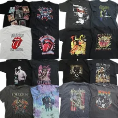 古着卸 まとめ売り 音楽・バンド 半袖Tシャツ 16枚セット (メンズ XL ) KISS 人物 アイスキューブ クイーン サブライム 中古 古着 ND9663