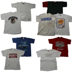 古着卸 まとめ売り シングル 半袖Tシャツ 9枚セット (メンズ M ) ヘインズ USA製 カレッジ風 アーチロゴ 中古 古着 ND9756