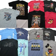 古着卸 まとめ売り キャラクター 半袖Tシャツ 14枚セット (メンズ XL ) ミッキー トランスフォーマー ドラゴンボール 中古 古着 ND9766