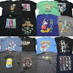 古着卸 まとめ売り キャラクター 半袖Tシャツ 16枚セット (メンズ 2XL ) ナルト ミッキー ディズニードラゴンボール 中古 古着 ND9761