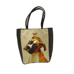 アニヤハインドマーチ ANYA HINDMARCH ドッグコレクション ハンドバッグ トートバッグ ミニ 茶色 ブラウン ベージュ プリント /HO68 ■ECD001のサムネイル