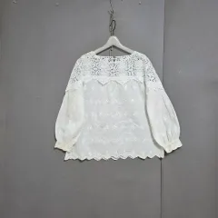 花柄 コットン レース ブラウス F n3319