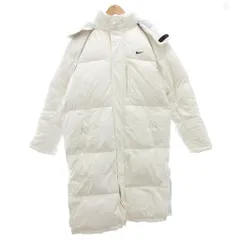 ナイキ NIKE ダウンコート ベンチコート L 白 ホワイト スタンドカラー ロング ロゴ刺繍 /FF ■GY62