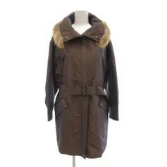 アクアスキュータム AQUASCUTUM 中綿コート ジップアップ ラクーンファー ミドル ハーフ丈 フード 茶 ブラウン /AE ■GY60のサムネイル