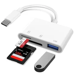 【USB-C to SDカードリーダー】Hanx株式会社 日本メーカー 3in1 USB Type-C SDカードリーダーUSB/SD/TF変換アダプタ 写真データ移行 USB3.0 OTG機能 双方向高速データ転送 USB-C HT-CS55WY