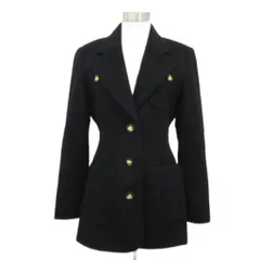 ピエール バルマン PIERRE BALMAIN Vent Vert コート カシミヤ L 黒 ブラック テーラードカラー ミドル丈 JPB-1222 /YS38 ■GY61