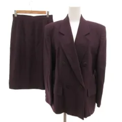 バーバリーズ Burberrys セットアップ スーツ テーラードジャケット スカート ウール 7AR 紫 パープル /JS ■GY61