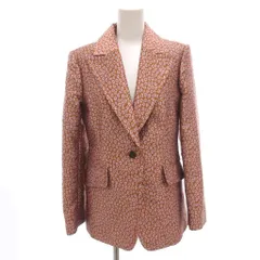 ケイトスペード KATE SPADE テーラードジャケット ブレザー 2 ピンク レオパード柄 ノッチドラペル /FF ■GY62