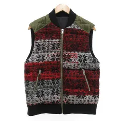 ディーゼル DIESEL 美品 キルティング ダウンベスト ジャケット ジップアップ 中綿 S カーキ 緑 グリーン /JS ■GY61