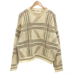 トゥデイフル TODAYFUL ニット セーター 長袖 総柄 モヘヤ混 F 白 ホワイト 茶 ブラウン /JS ■GY61