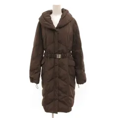 トラサルディ TRUSSARDI ダウンコート ロング フード ジップアップ 40 茶 ブラウン /JS ■GY60のサムネイル