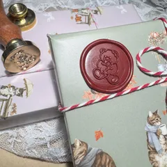 041【くま親子】オリジナルシーリングスタンプヘッド