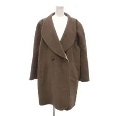 レリアン Leilian ヴィンテージ コート 13+ 茶 ブラウン ショールカラー ダブルブレスト 長袖 ウール /NU ■ECD001