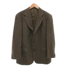 ジェイプレス J.PRESS テーラードジャケット AB6 茶 ブラウン ヘリンボーン柄 シングル 長袖 ウール /NU ■ECD001