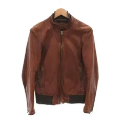 セーブルクラッチ SABLE CLUTCH レザージャケット 革ジャン ブルゾン M 茶 ブラウン スタンドカラー 長袖 シープレザー /NU ■ECD001