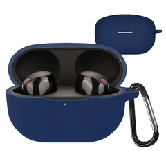 【新品】 UIUIKA For SONY WF-1000XM5 ケース ソニー WF-1000XM5 保護ケース 柔らかい シリコン製 落下防止 キズ防止 耐衝撃 防塵 軽量 装着充電可能 カラビナ付き 紛失防止(ブルー) 0