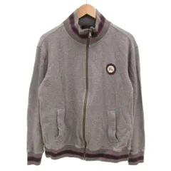 バーバリーブラックレーベル BURBERRY BLACK LABEL トラックジャケット ジップアップ ロゴ ワッペン 3 グレー /JS ■GY61