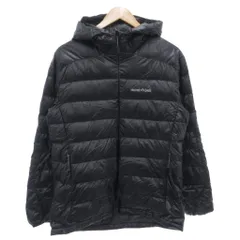 モンベル Montbell U.L.ダウン ガイドパーカー U.L. Down Guide Parka ダウンジャケット フード ジップアップ ロゴ刺繍 ナイロン S 黒 ブラック 1101384 /GV ■ECD001