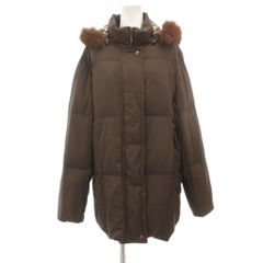 ダックス DAKS ダウンコート フォックスファー フード付き 毛皮 F 茶