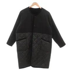 ラベンハム LAVENHAM キルティングコート リバーシブル 中綿 ノーカラー 切替デザイン 黒 ブラック /UO ■ECD001のサムネイル