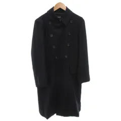 アクアスキュータム AQUASCUTUM ステンカラーコート ウール 34 紺 ネイビー ダブルブレスト ベルト付き ロング /FF ■GY62のサムネイル