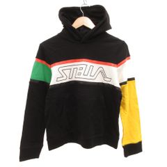 ステラマッカートニー STELLA McCARTNEY スウェットパーカー フーディー ロゴテープ 165 黒 ブラック /JS ■GY62