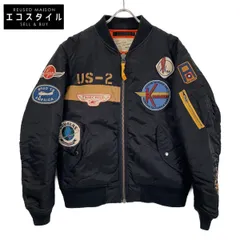 AVIREX アヴィレックス 6132056  ﾌﾞﾗｯｸ PATCHED MA-1 A.C.C. ﾌﾗｲﾄｼﾞｬｹｯﾄ L