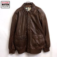 usa製A2フライトSCHOTTジャケットレザー革 ブラウン茶L位ヴィンテージ