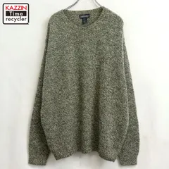 90s USA製 vintage LANDS' END ミックスカラー ウール ニットセーター メンズ 表記XLサイズ