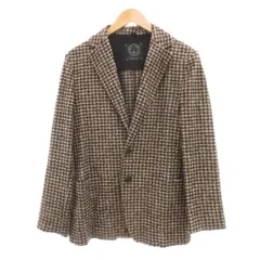 ティージャケット T-Jacket 美品 テーラードジャケット ハウンドトゥース イタリア製 M ベージュ ブラウン /UO ■GY61