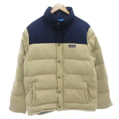 パタゴニア Patagonia ビビーダウンジャケット BIVY DOWN JACKET ジップアップ ロゴ ナイロン バイカラー M ベージュ 紺 ネイビー 28321FA14 /GV ■GY61