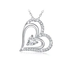 【新品】 [Z.Angie] ネックレス レディース ラブハート ネックレス ペンダント 「Only You」シルバー925 アクセサリー プラチナ スワロフスキージルコニア 母の日 誕生日 プレゼント 女性 ジュエリー クリスマスプレゼント 0