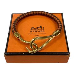 超美品HERMES エルメス レザー ブレスレット ジャンボ ドゥブル