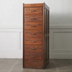 英国 アンティーク チェスト 7段 オーク ドロワー 引き出し 収納家具