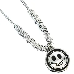 【新品】 [ホワイトファング] ネックレス スマイル アクセサリー ポップ おしゃれ チェーン 日常使い メンズ レディース AZ209(シルバー) 1