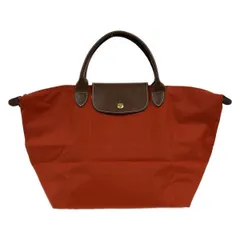 LONGCHAMP(ロンシャン) ハンドバッグ ル・プリアージュオリジナル オレンジ×ブラウン 折りたたみ レザー