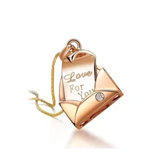 【新品】 [IDOLCO] ネックレス レディース 最高級ジルコニア 刻印「Love For You」 ペンダント シルバー925 金属アレルギー対応 18K ピンクゴールド 仕上げ 人気 女性 アクセサリー 母の日/誕生日/結婚式//クリスマスプレゼント 1