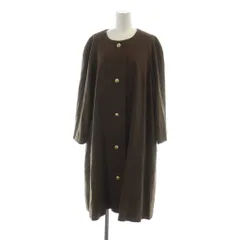 ロロピアーナ Loro Piana イタリア製 カシミヤ100％ ノーカラー ロング コート 総裏地 金ボタン F 茶 ブラウン /MQのサムネイル