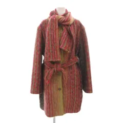 ミッソーニ MISSONI ウールコート モヘア混 マフラー ベルト付き 2 マルチカラー /UO ■ECD001のサムネイル
