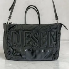 DIESEL ディーゼル　ナイロン エンボスロゴ 2WAYショルダー トートバッグ ブラック