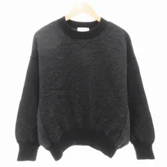 アダムエロペ Adam et Rope' ニット セーター クルーネック オーバーサイズ 長袖 黒 ブラック /AE ■FF