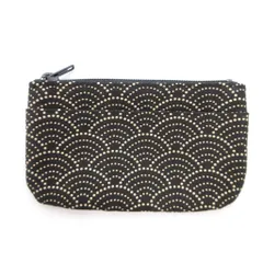 印傳屋 INDEN‐YA INDENYA コインケース ミニポーチ 鹿革 漆柄 黒 ブラック ベージュ /JS ■GY99