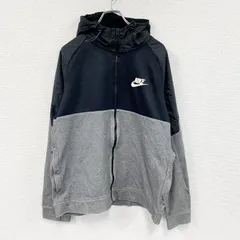 古着 used　NIKE　ナイキ　フルジップスウェットパーカー/フーディー　バイカラー　黒　ブラック　グレー　Lサイズ【値引き交渉OK！】
